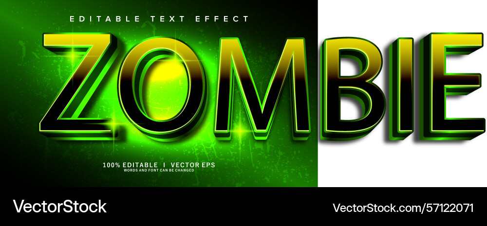 Zombie text effect with modern style design Zombie text effect with modern style design Vector Image