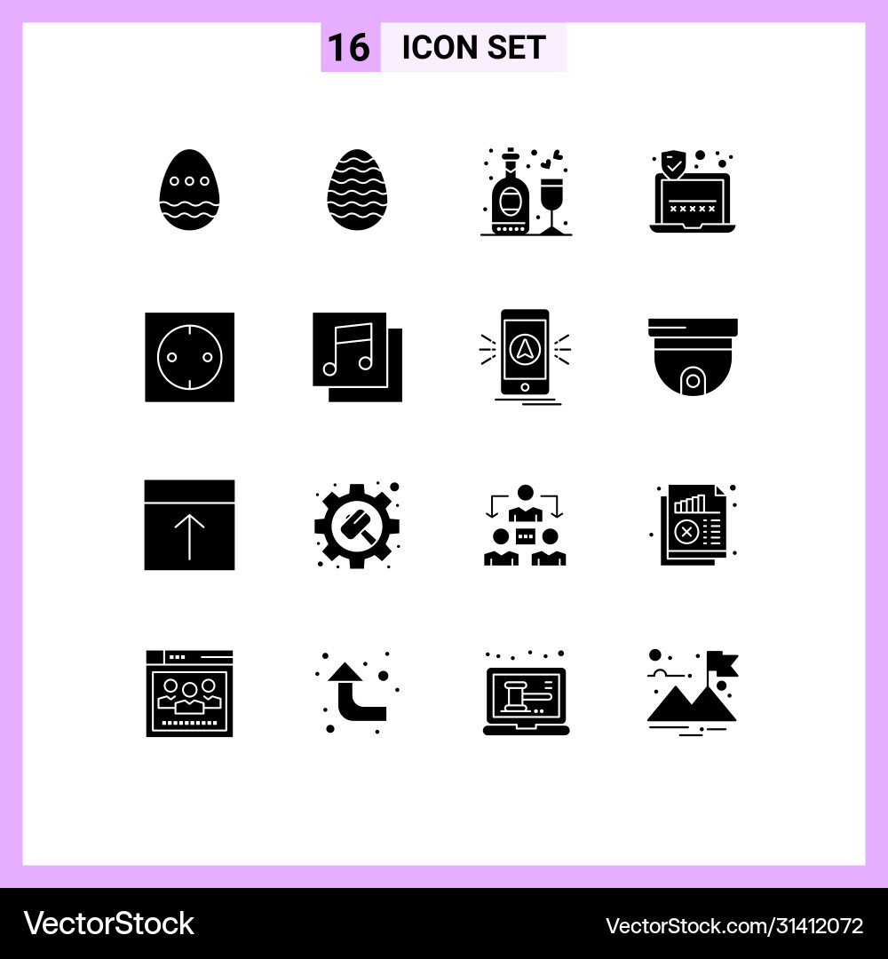 16 creative icons modern signs and symbols Vector Image