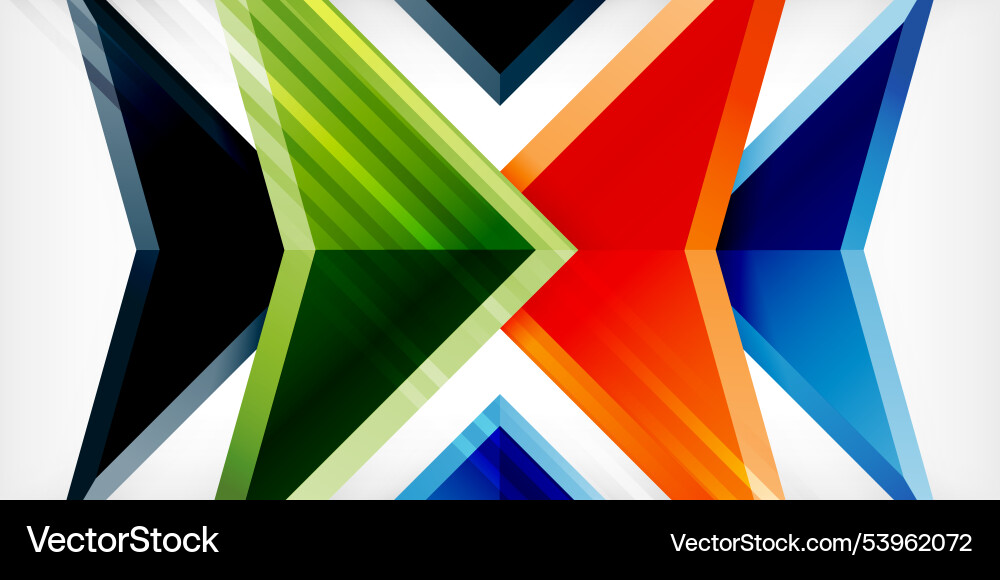 Abstract background color triangles and arrows Vector Image