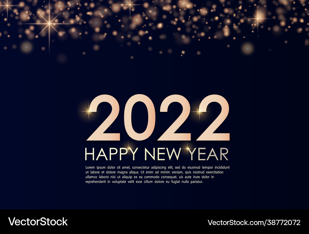 Banner happy new year 2022 with gold dust Banner happy new year 2022 with gold dust Vector Image