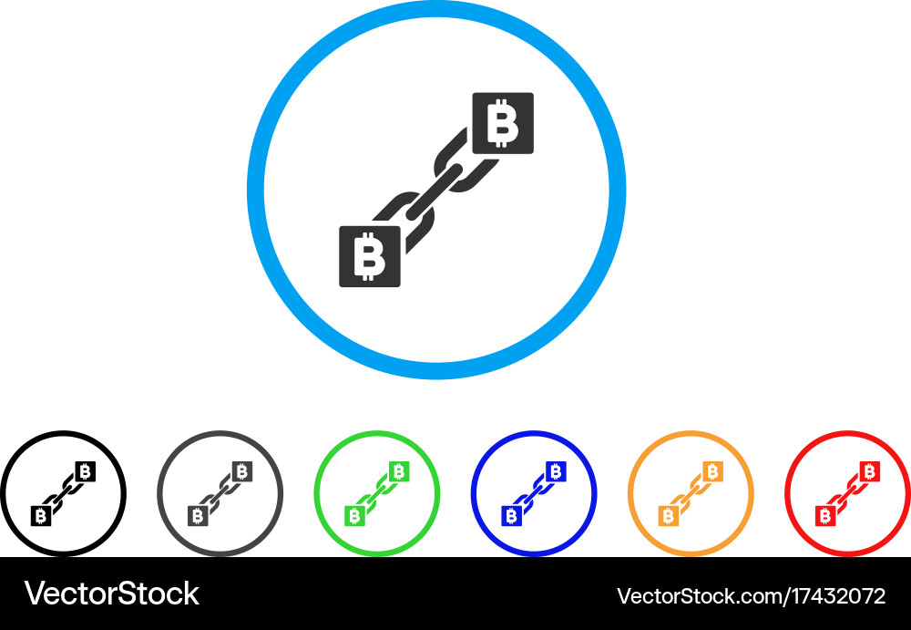 Bitcoin blockchain rounded icon vector image