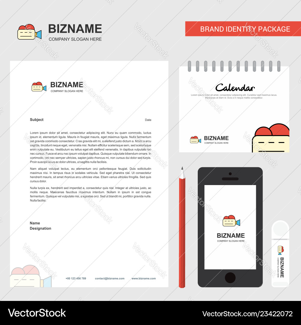 Camcoder business letterhead calendar 2019 Camcoder business letterhead calendar 2019 Vector Image