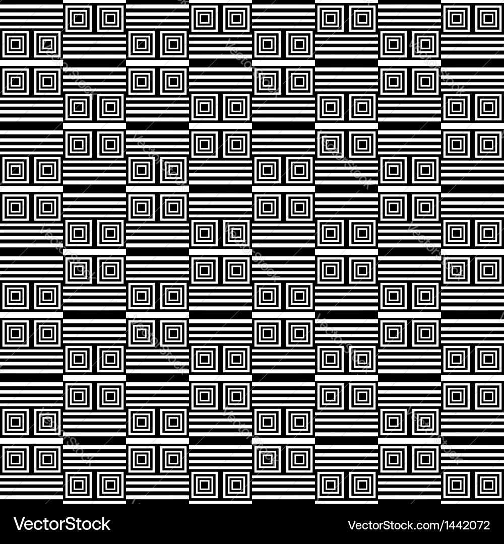 Checked pattern with square and striped elements vector image