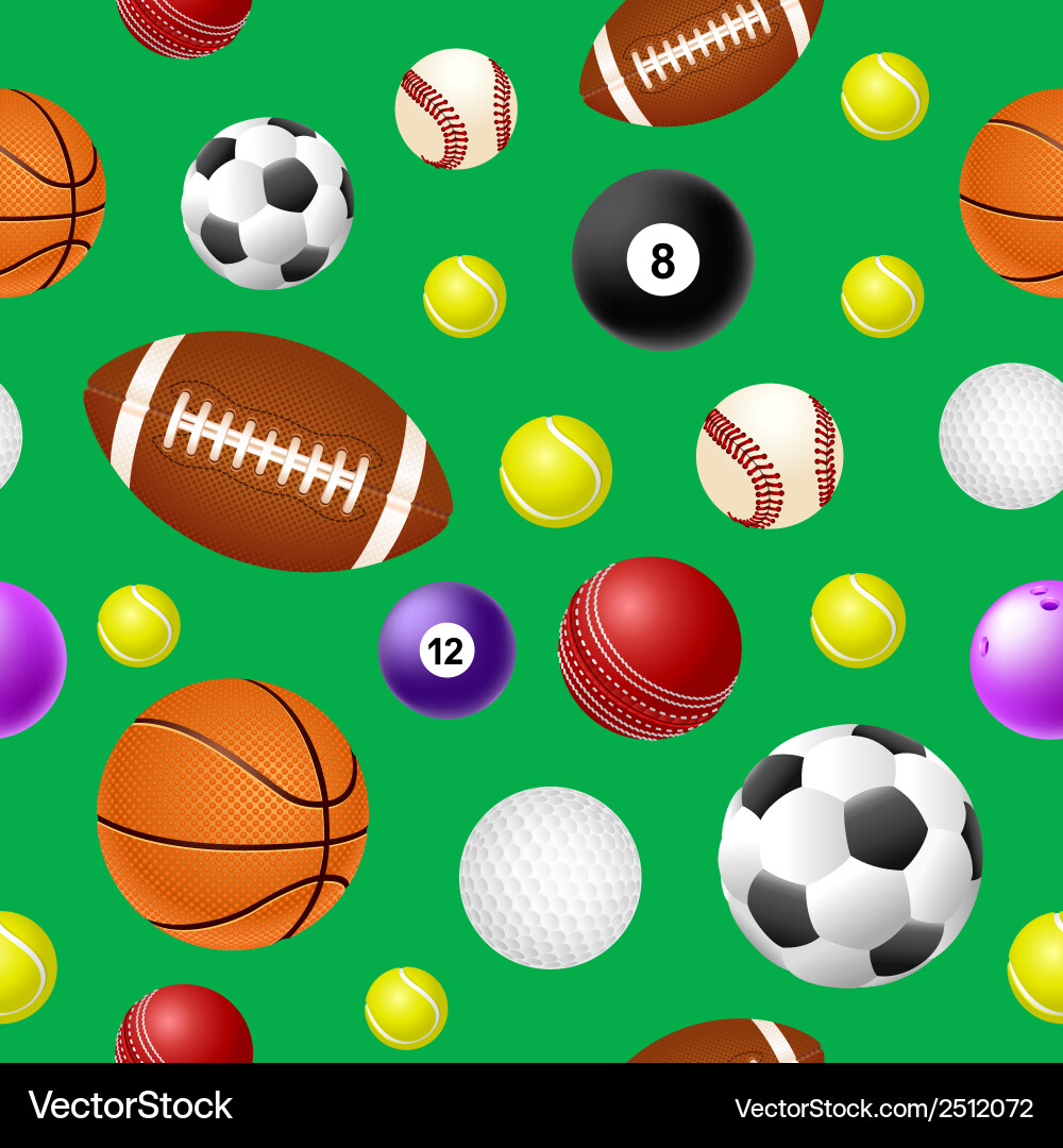 Colorful Sports Ball Pattern Vector Image