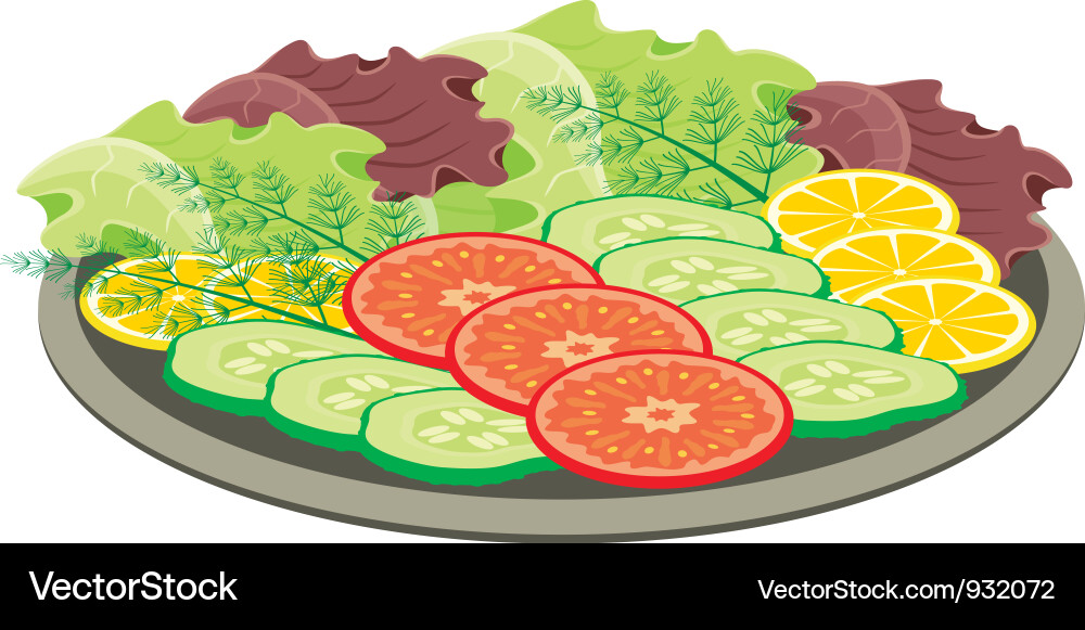 Colorful Vegetable Plate Vector Image