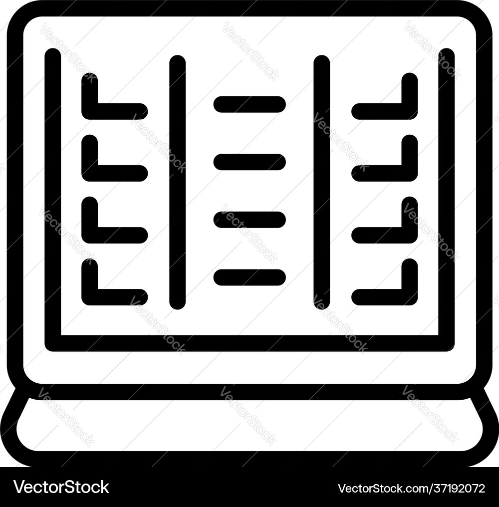 Computer task schedule icon outline style Computer task schedule icon outline style vector image