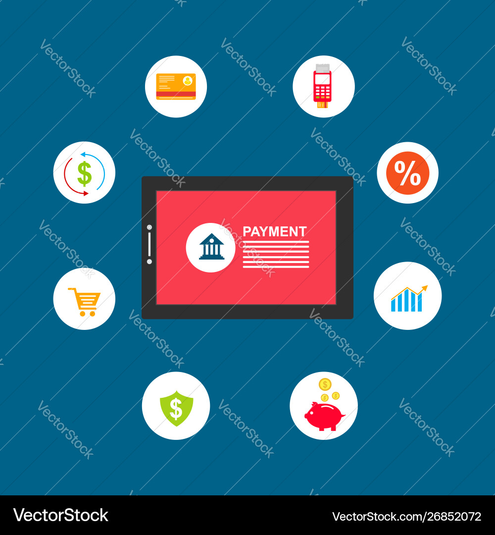 Concept online and mobile payments for web page Concept online and mobile payments for web page vector image
