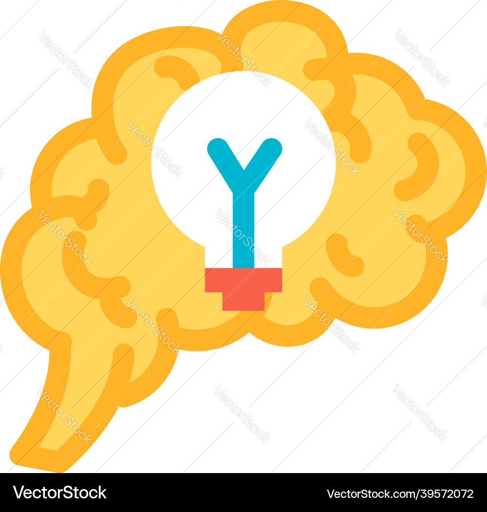 Function generation idea of brain icon Function generation idea of brain icon vector image