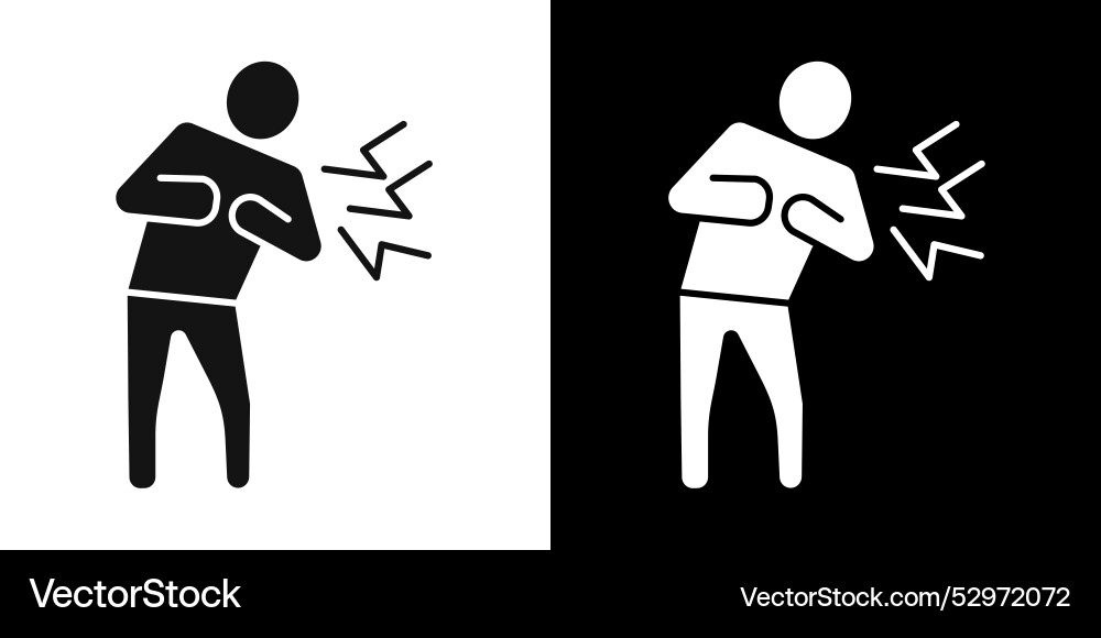 Heart attack icon flat line symbol set Royalty Free Vector