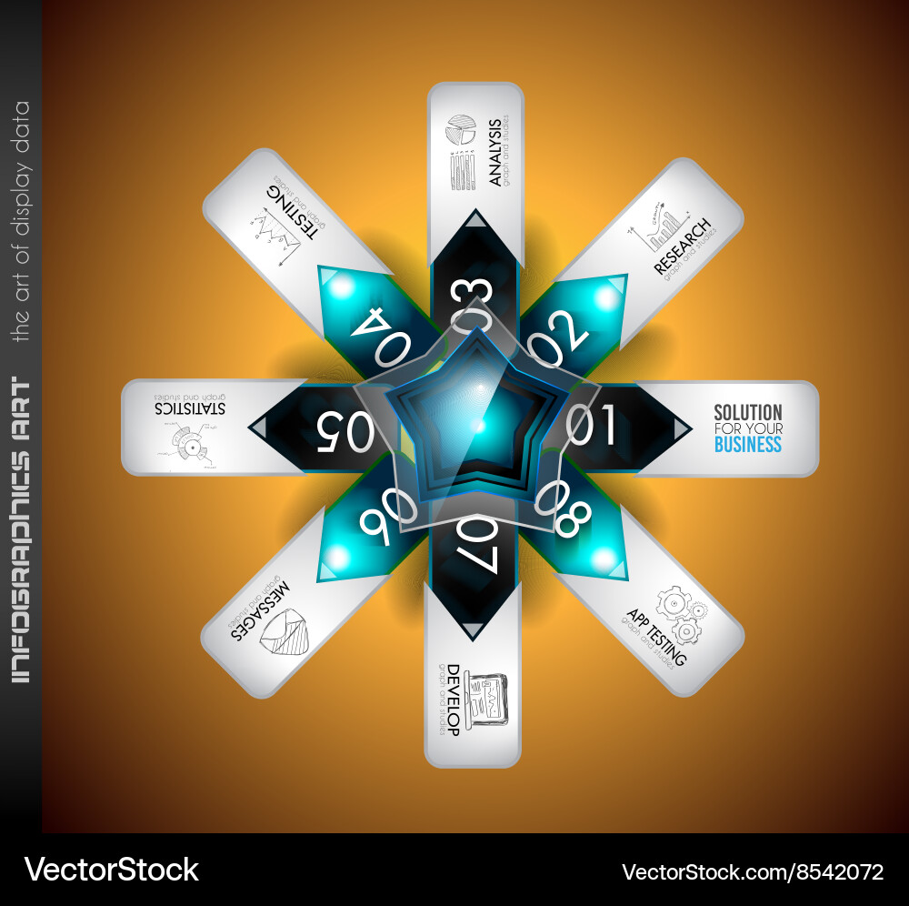 Infographics complex layout with option buttons Vector Image