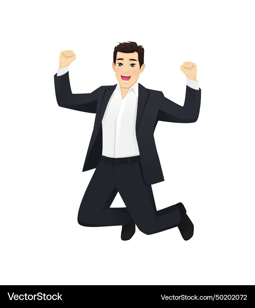 Jumping business man Royalty Free Vector Image