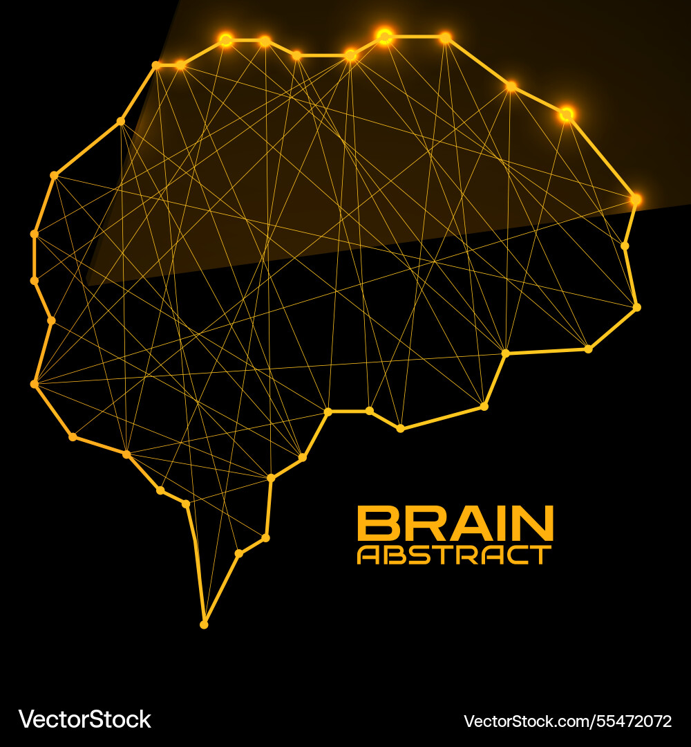 Polygonal abstract brain with connected lines Polygonal abstract brain with connected lines Vector Image