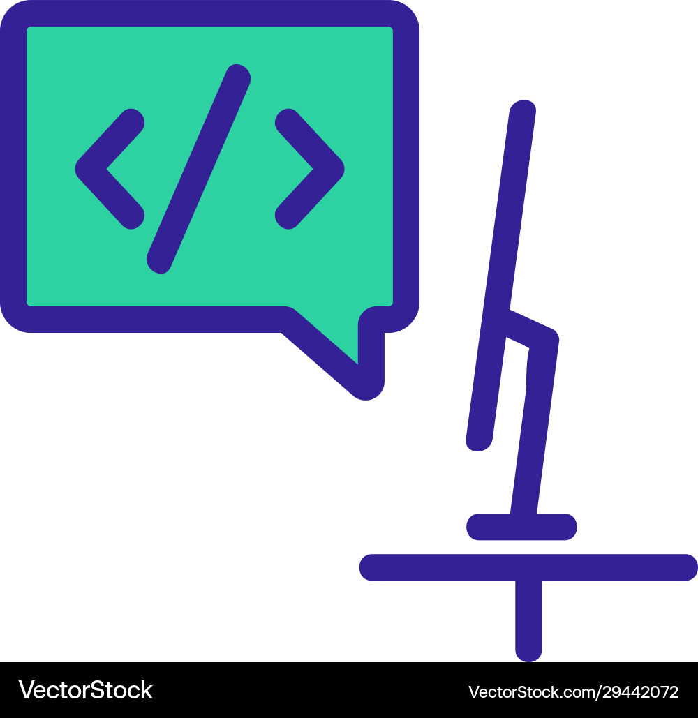 Programmer icon isolated contour symbol Programmer icon isolated contour symbol vector image