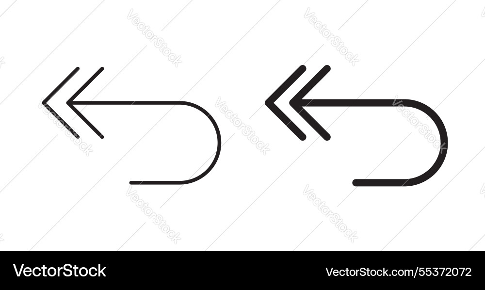 Reply all icon set in thin line for web Reply all icon set in thin line for web Vector Image