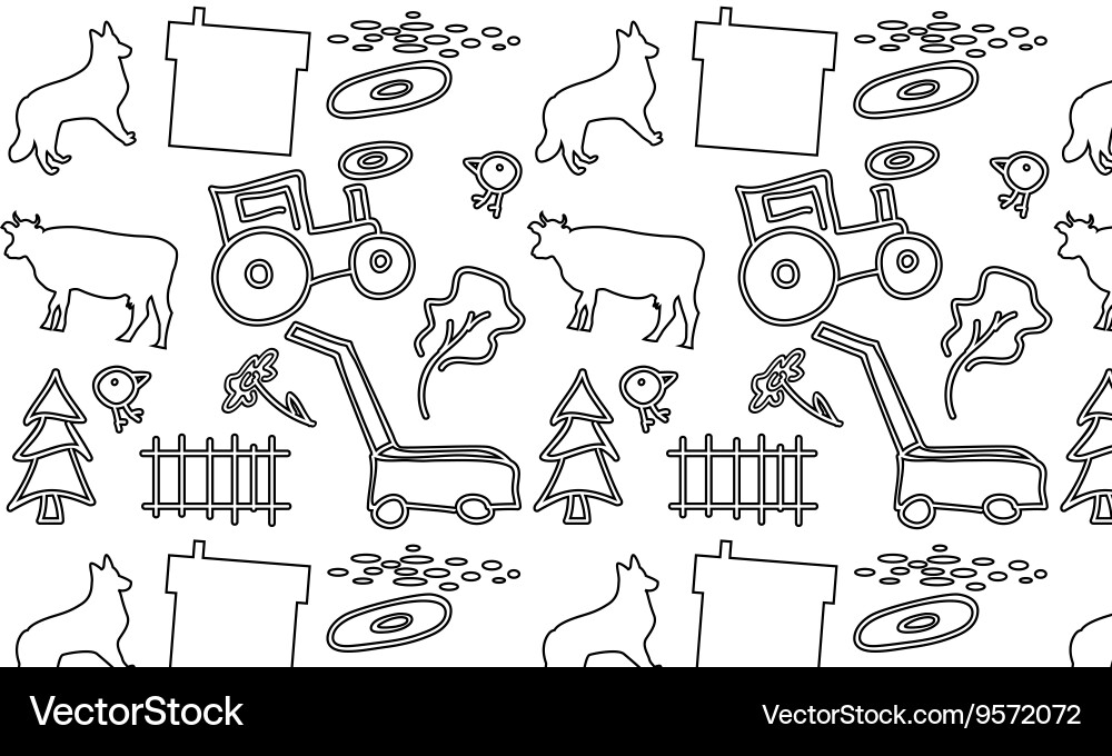 Seamless pattern with a farm Vector Image