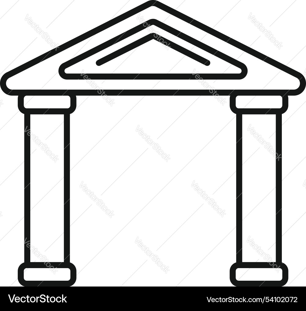 Simple archway with columns supporting roof Simple archway with columns supporting roof vector image