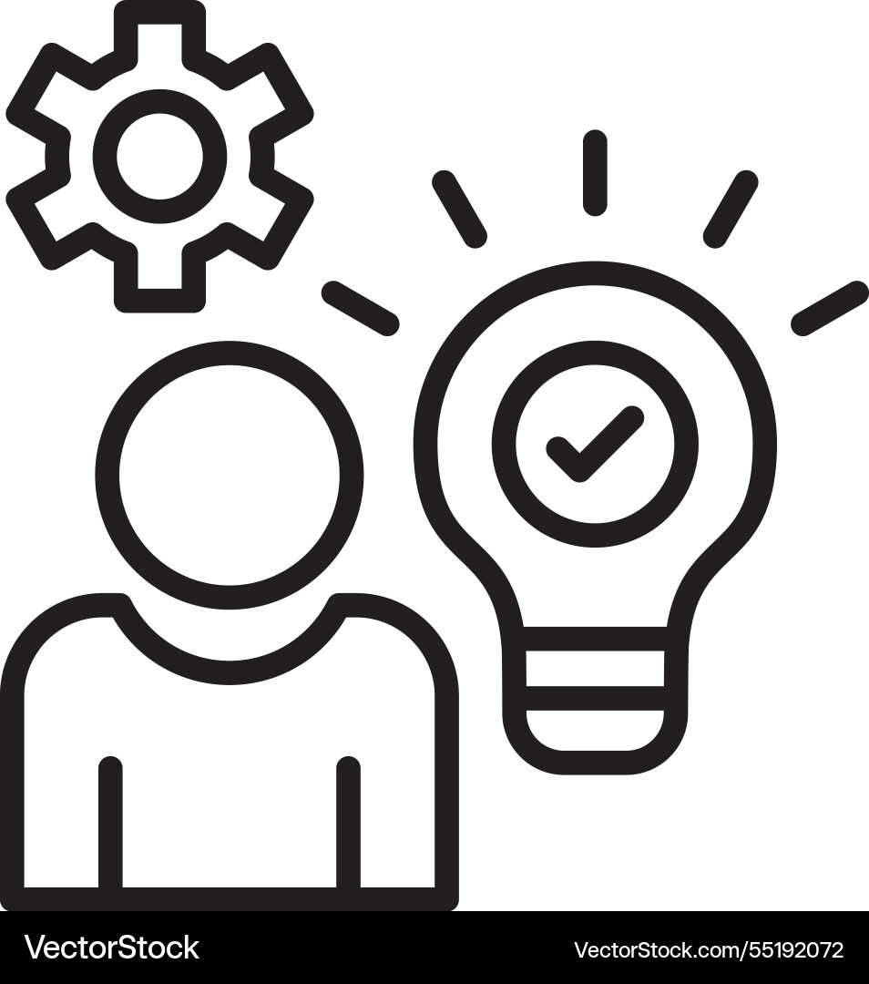 Solution line icon design Vector Image