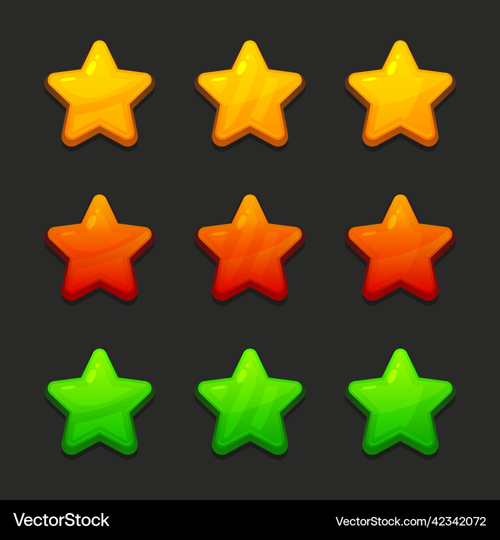 Star icons set for game ui vector image