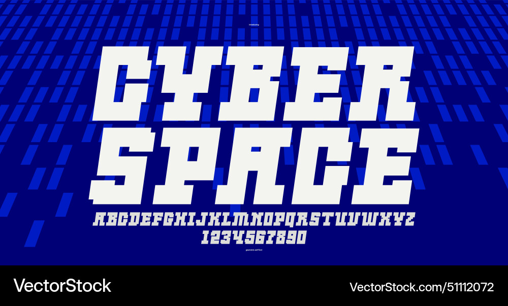 Technology and future style display font vector image