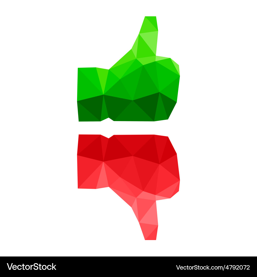 Triangular geometric thumb up icons Vector Image