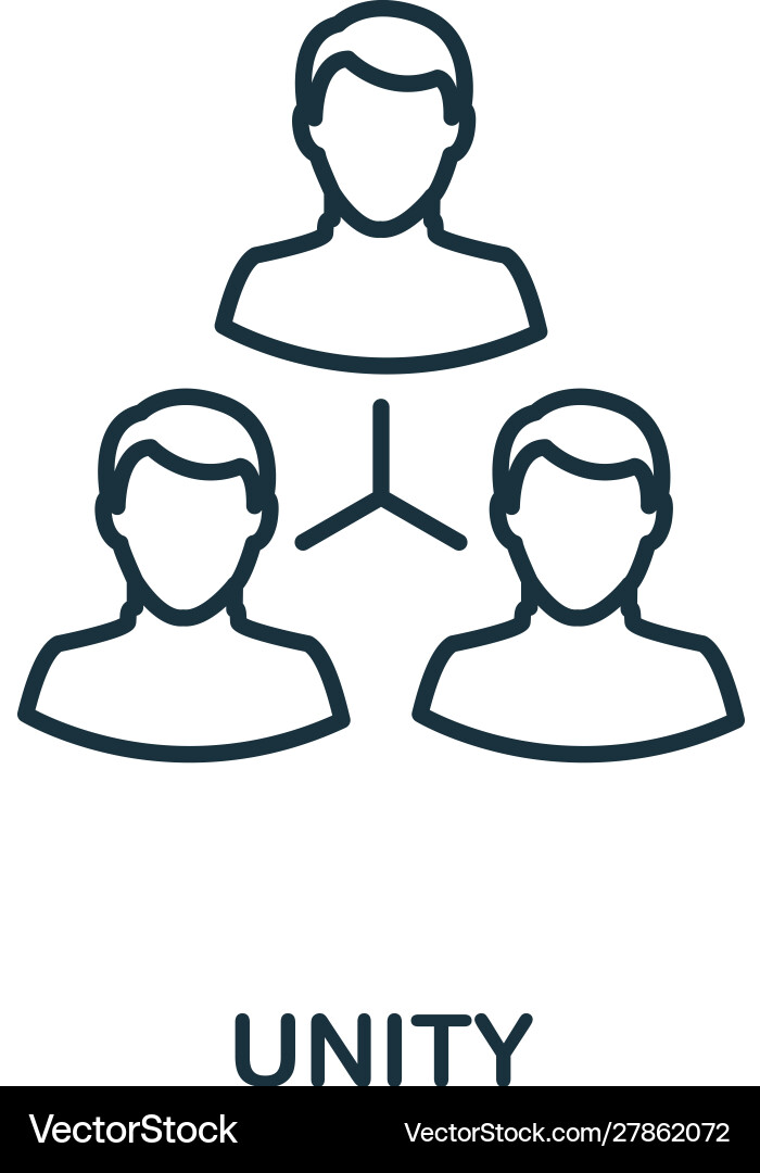 Unity icon outline style thin line creative Vector Image