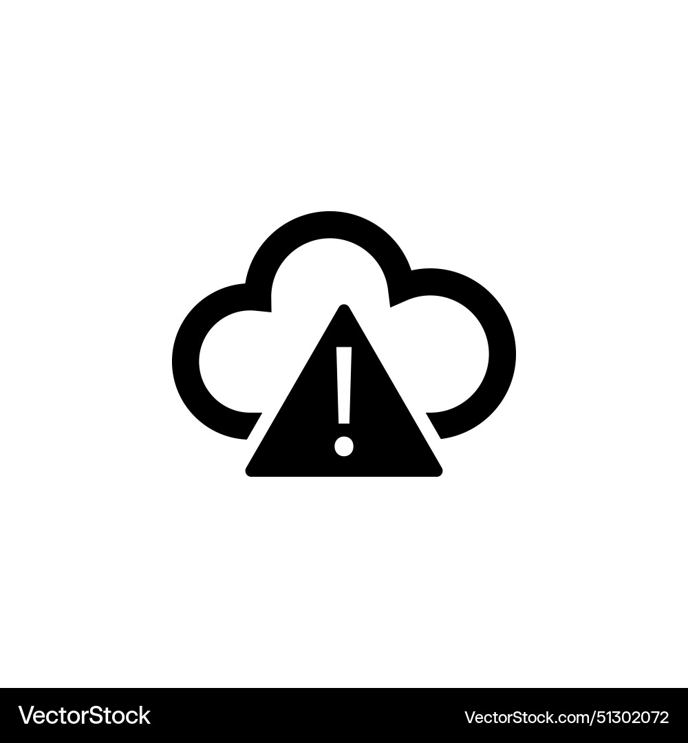 Warning cloud computing ddos attack flat icon Warning cloud computing ddos attack flat icon vector image