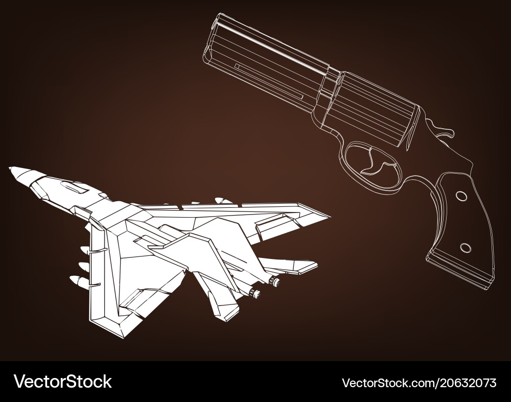 3d model of a pistol aircraft Vector Image