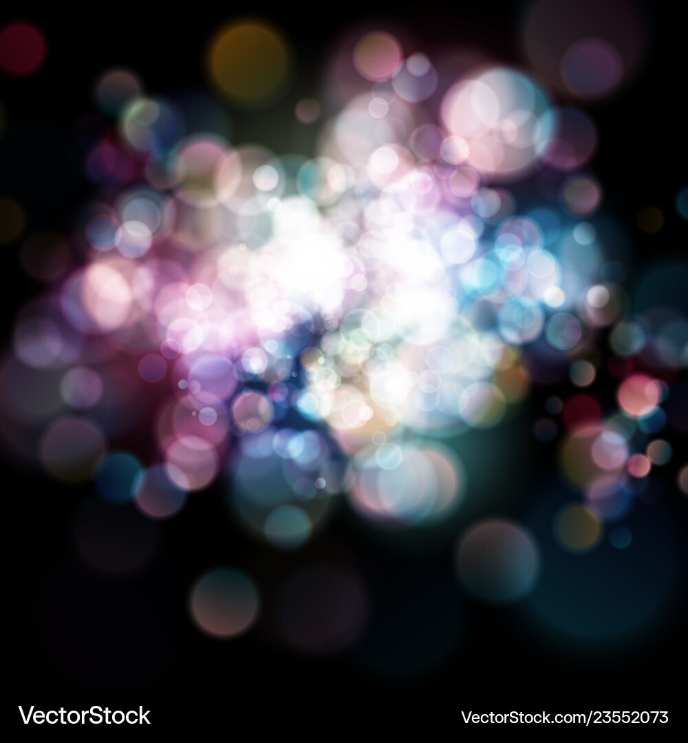 Abstract defocused circular color bokeh on dark Abstract defocused circular color bokeh on dark vector image