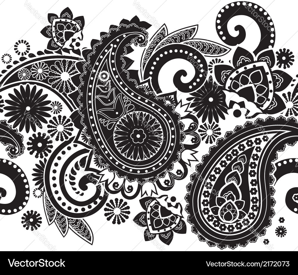 Asian Paisley Pattern Vector Image