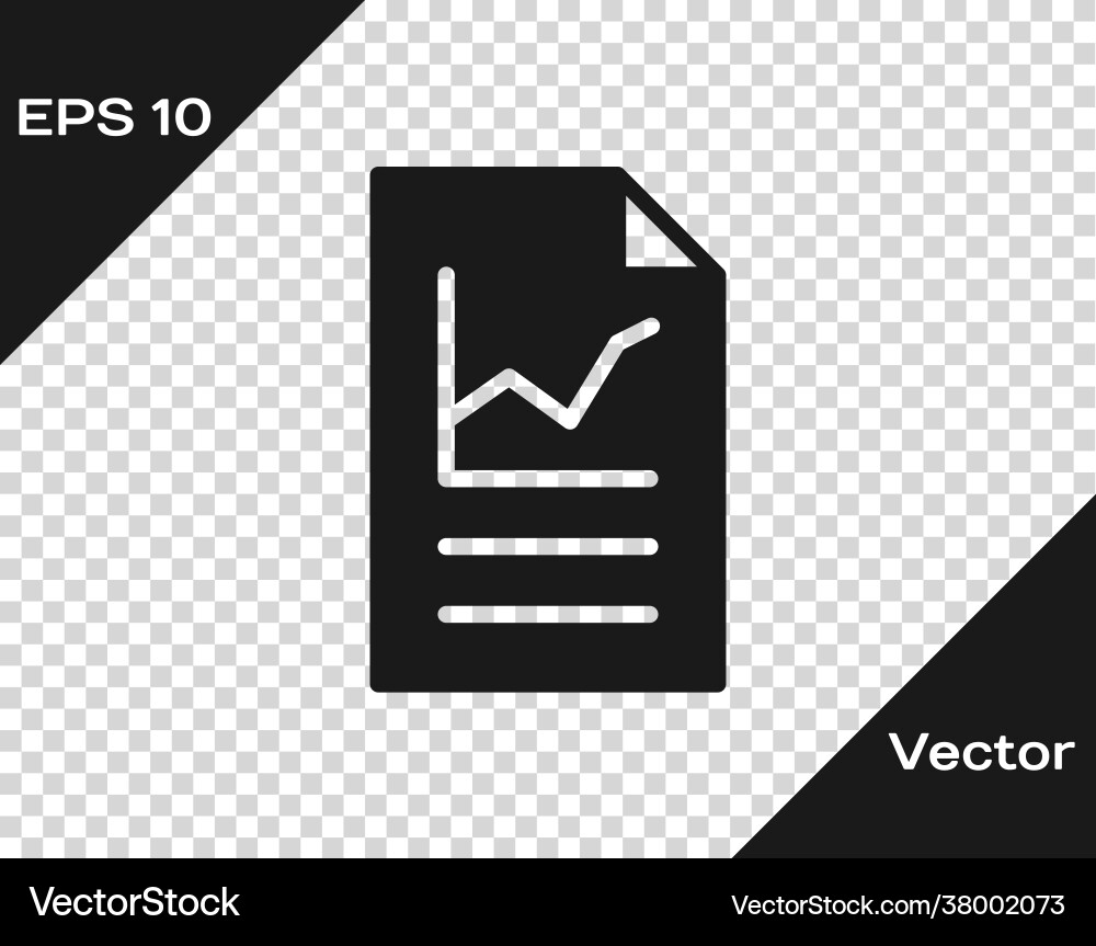 Black document with graph chart icon isolated Black document with graph chart icon isolated vector image
