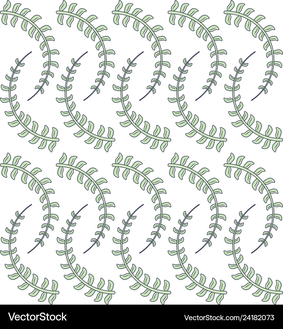 Branch with leafs plant pattern background Vector Image