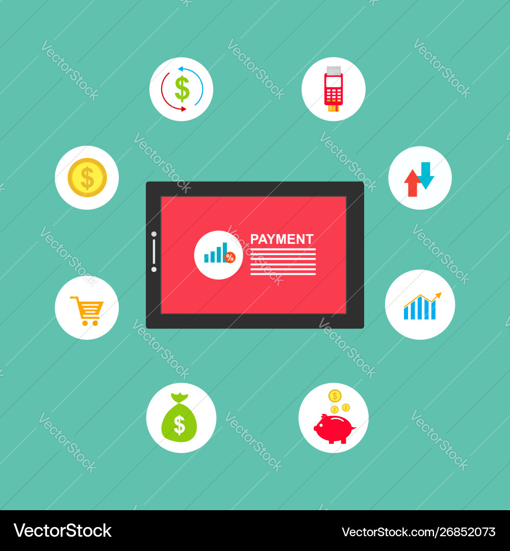 Concept online and mobile payments for web page Vector Image