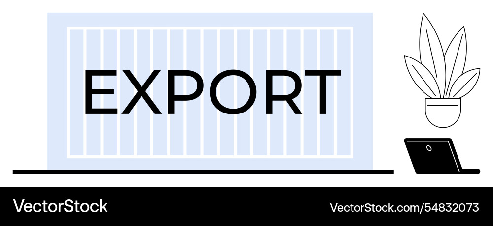 Export concept with shipping container laptop Export concept with shipping container laptop vector image