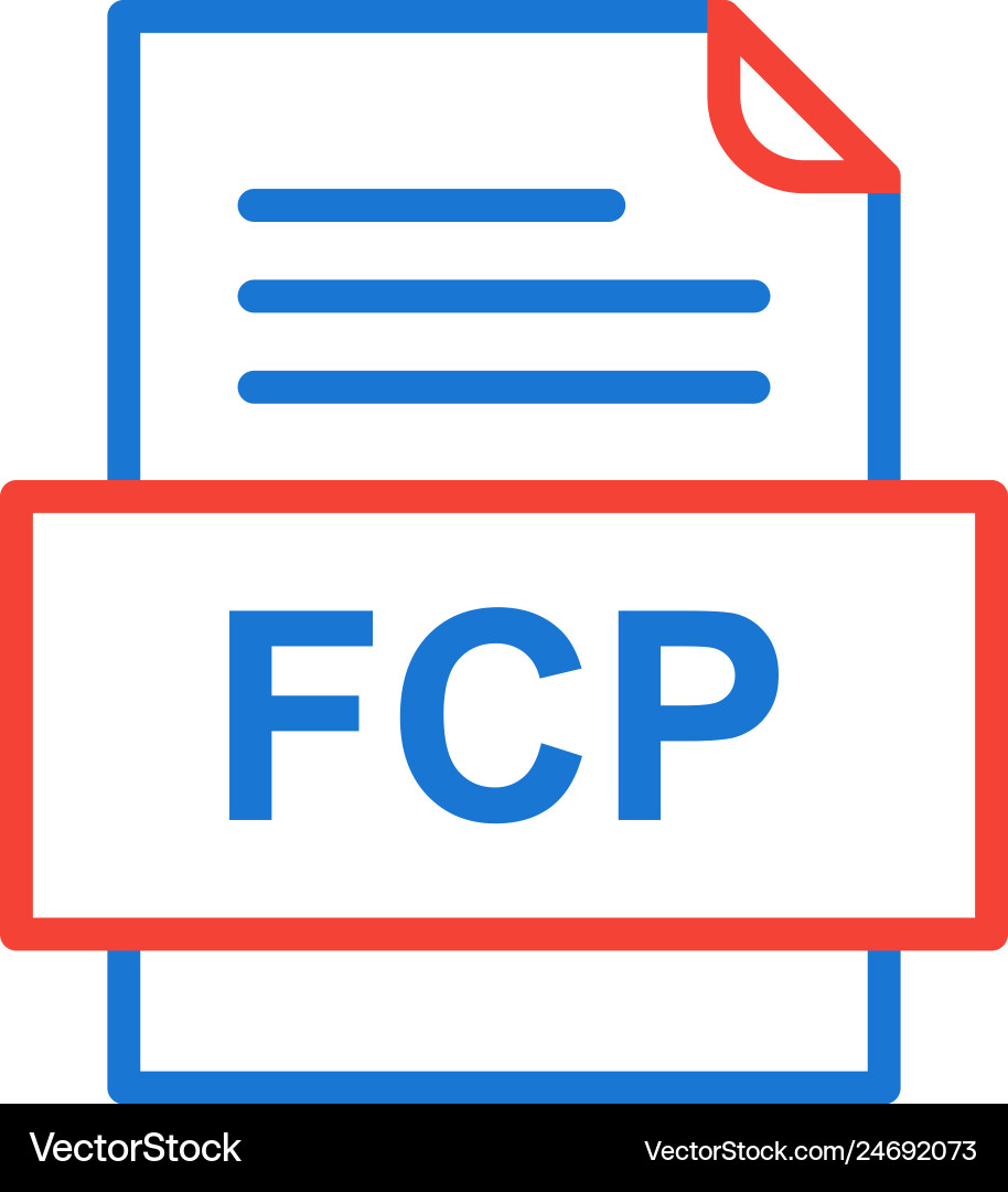 Fcp file document icon vector image