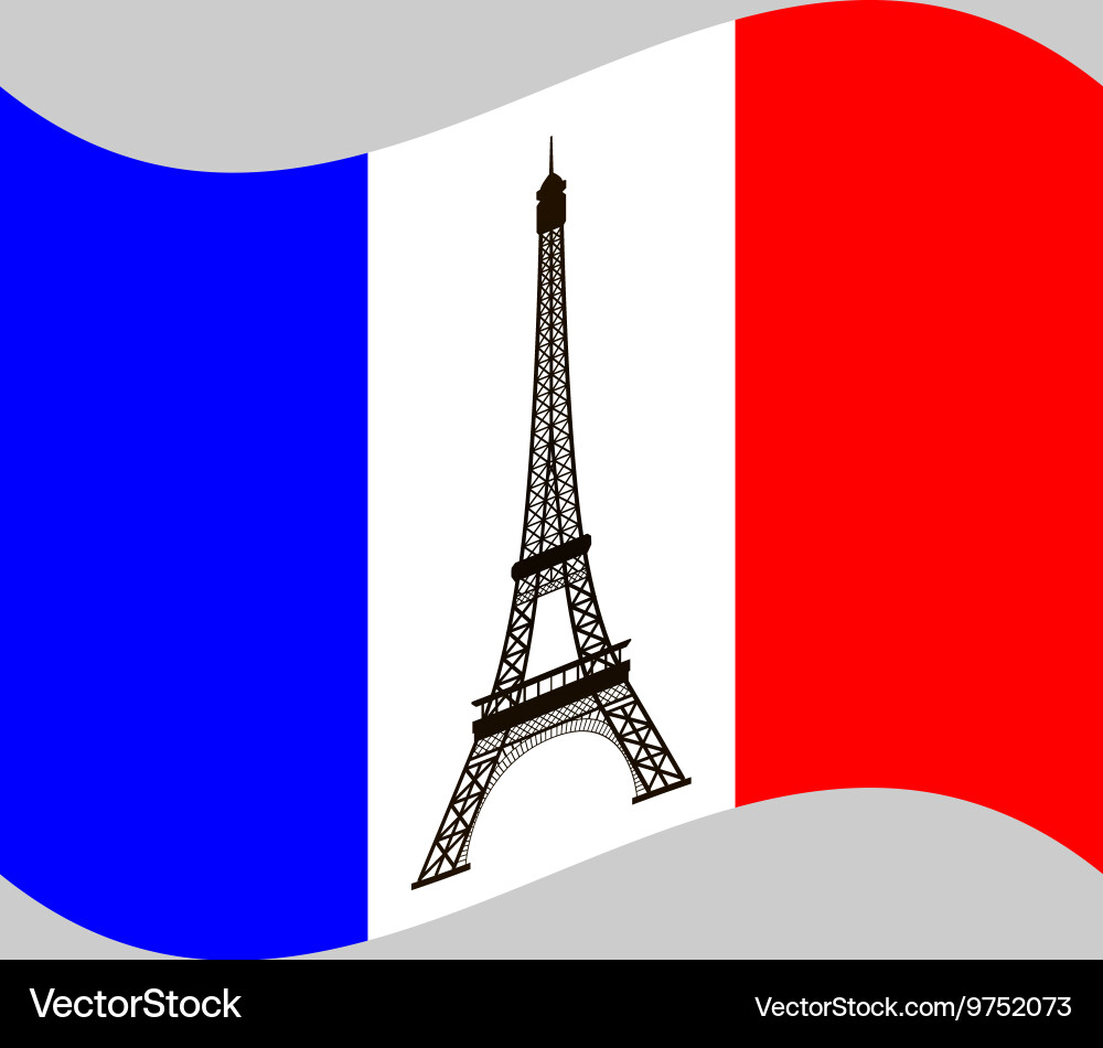 France flag with eiffel tower Vector Image