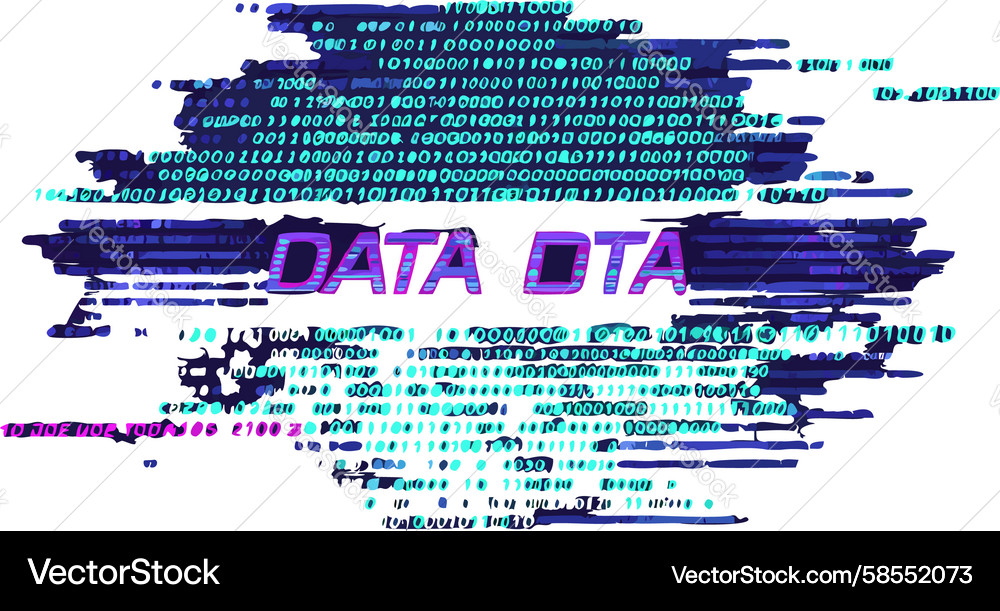 Glitch Data Corruption Text Vector Image