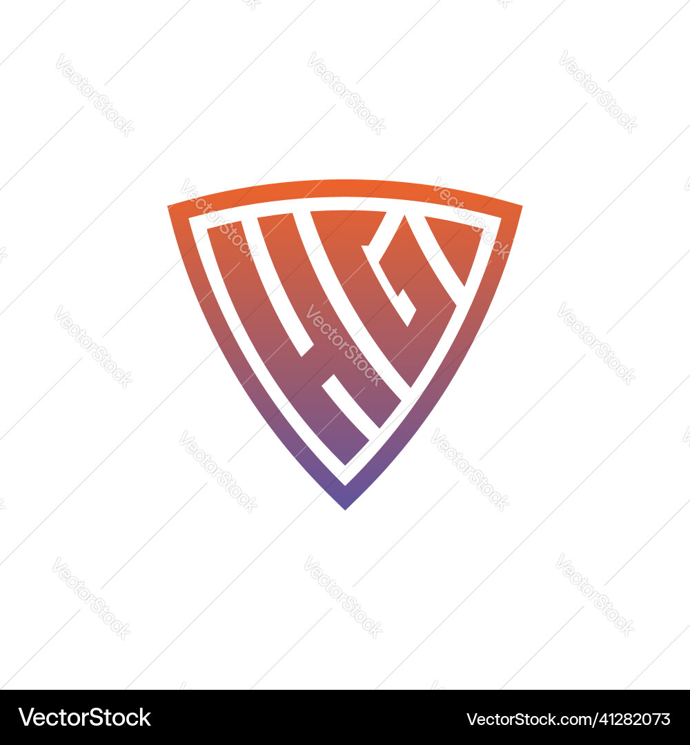 Hg logo shield monogram gradient style design Vector Image