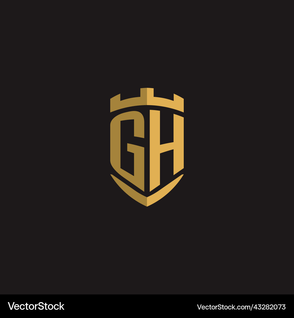 Initials gh logo monogram with shield style design Initials gh logo monogram with shield style design Vector Image