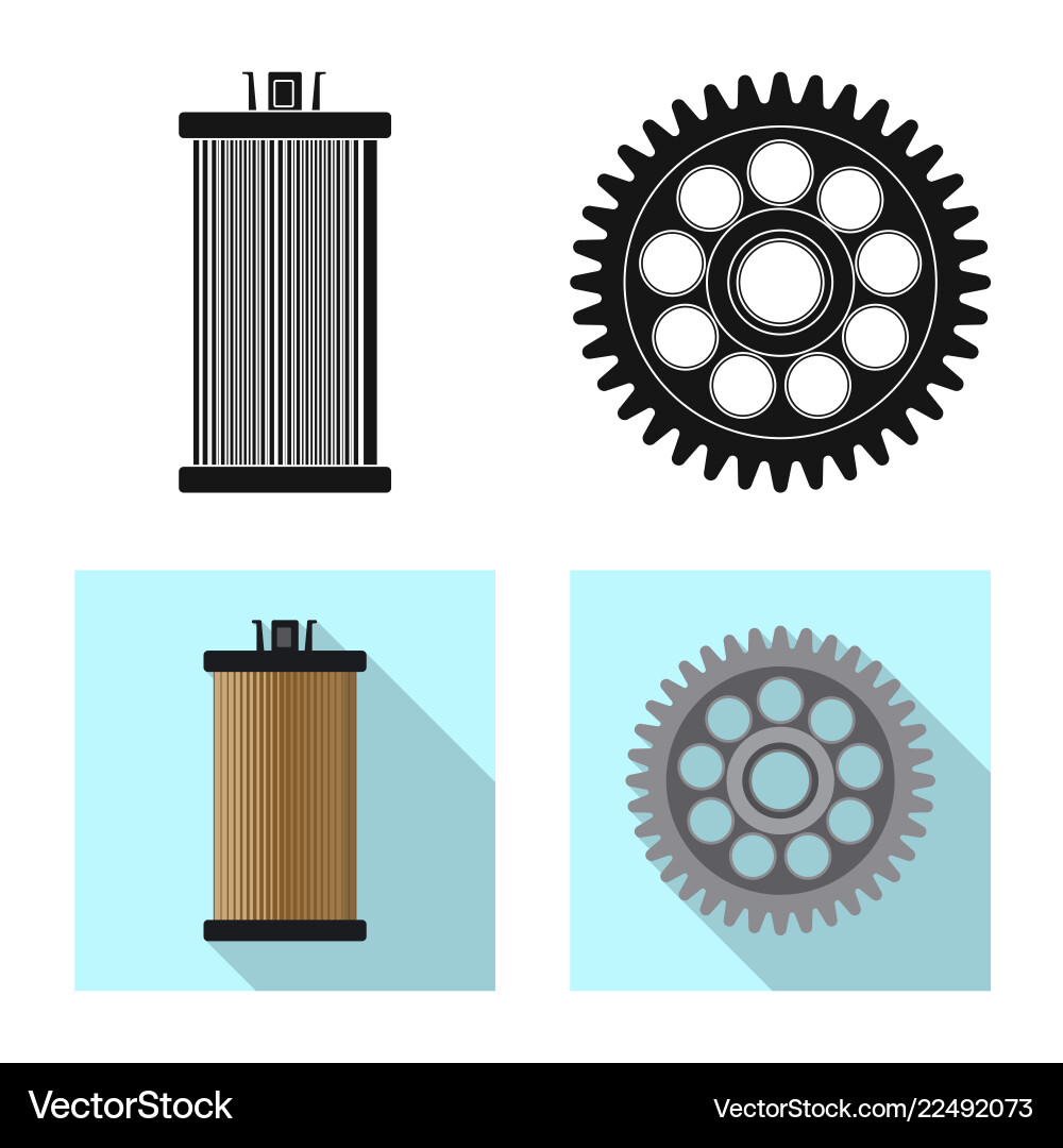 Isolated object of auto and part sign set vector image