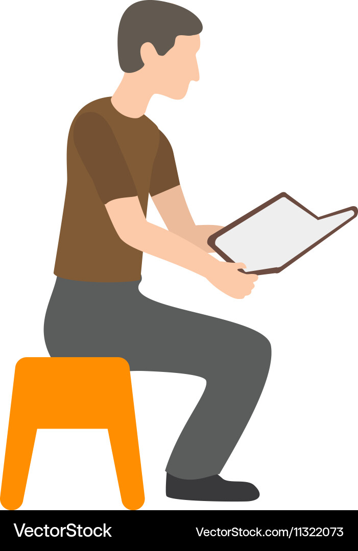 Man reading storybook Vector Image