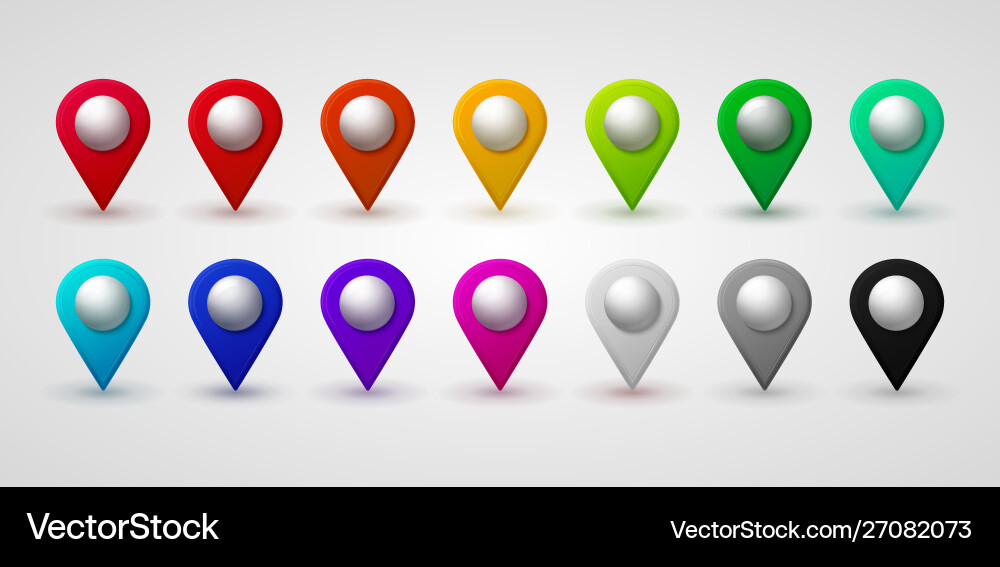 Map location pointer 3d arrow color navigation Map location pointer 3d arrow color navigation vector image