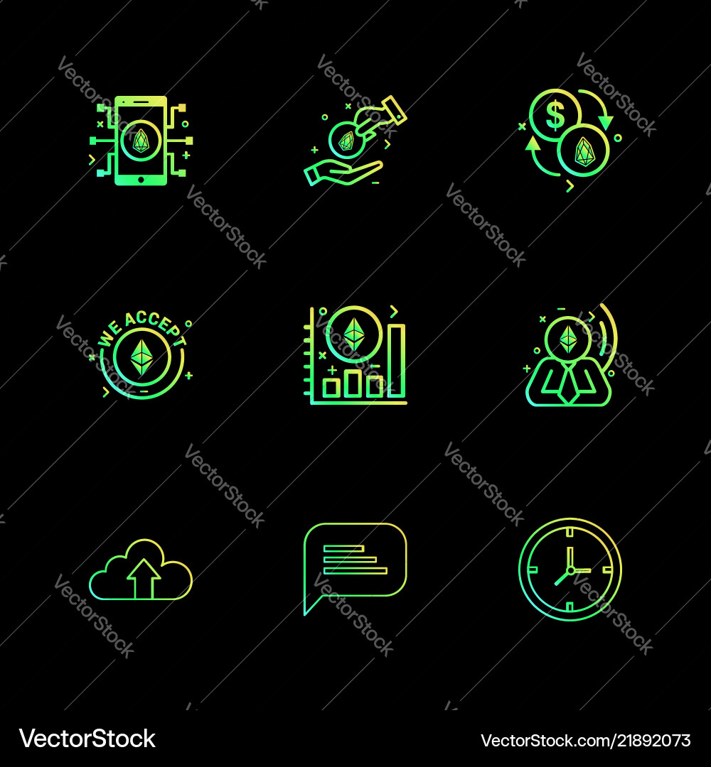 Mobile ic crypto currency upload cloud message vector image