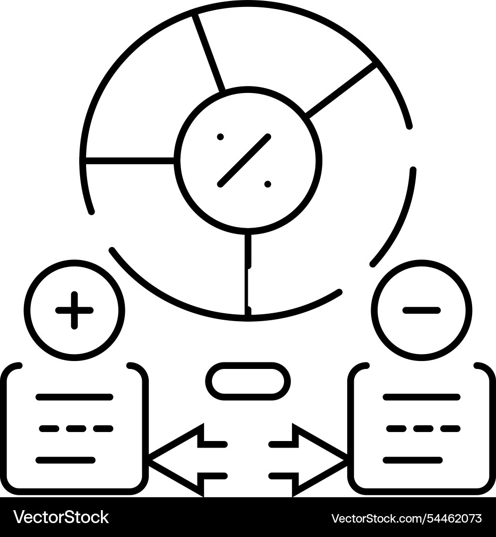 Resource allocation business process line icon Vector Image
