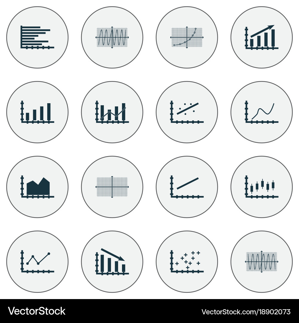 Set of graphs diagrams and statistics icons vector image
