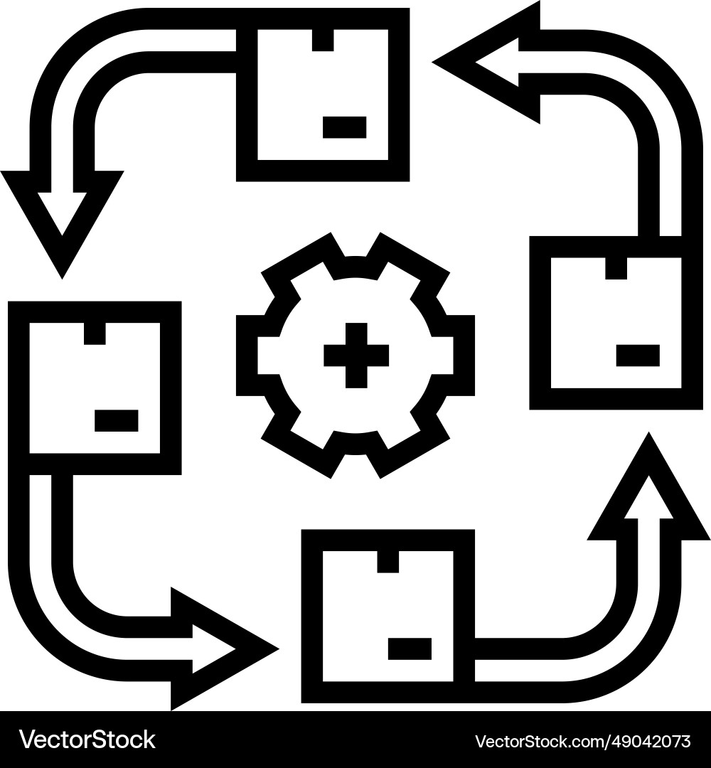 Stock rotation logistic manager line icon Vector Image