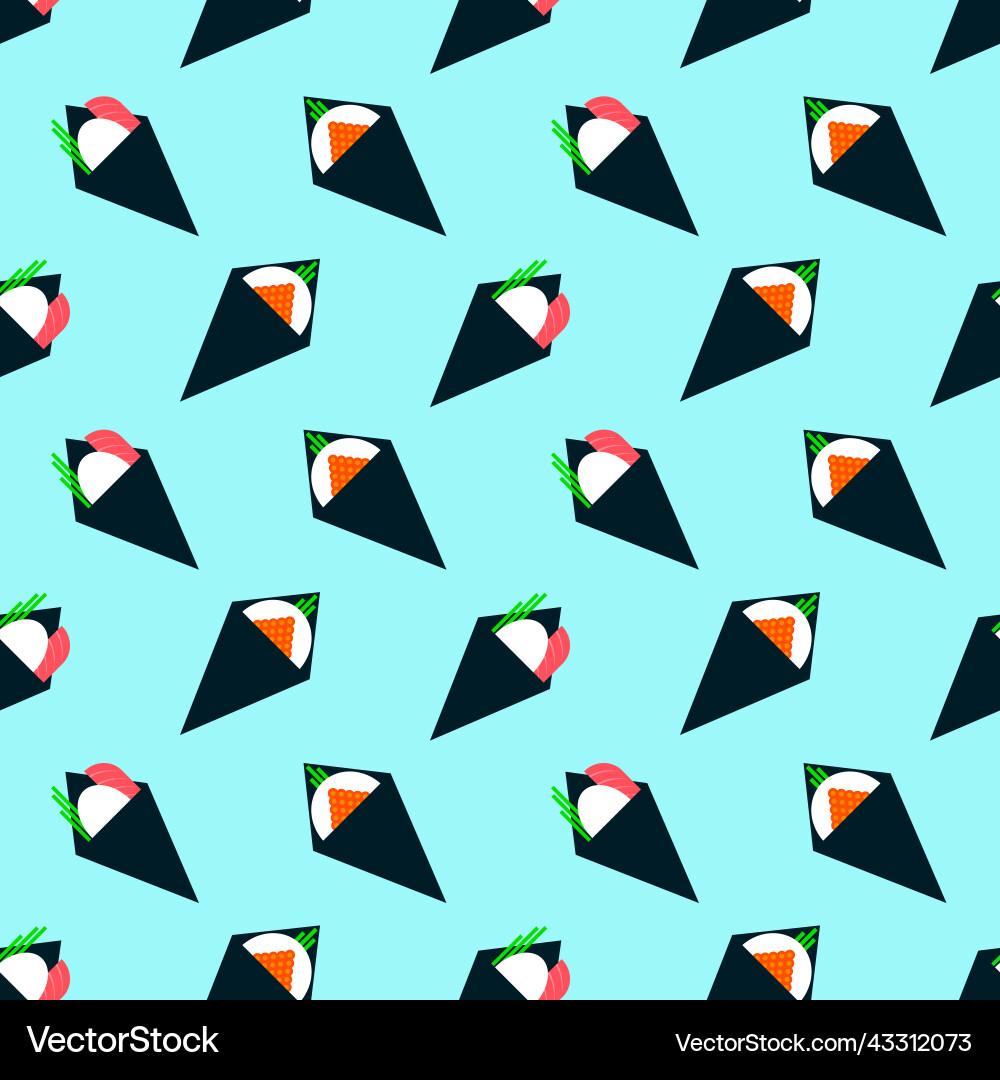 Sushi seamless pattern roll of different Sushi seamless pattern roll of different Vector Image