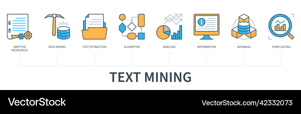 Text Mining Data Analysis Infographic vector image
