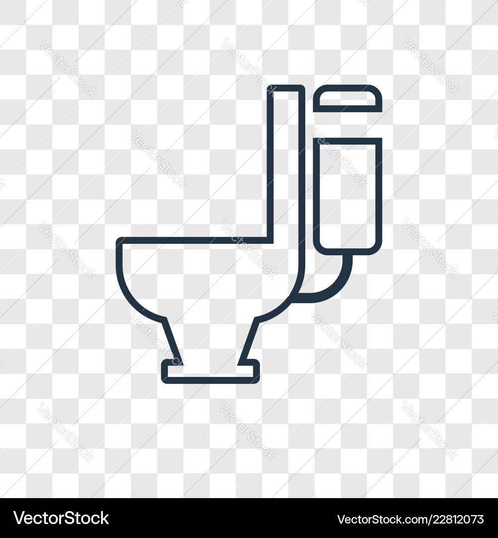Wc concept linear icon isolated on transparent Wc concept linear icon isolated on transparent vector image