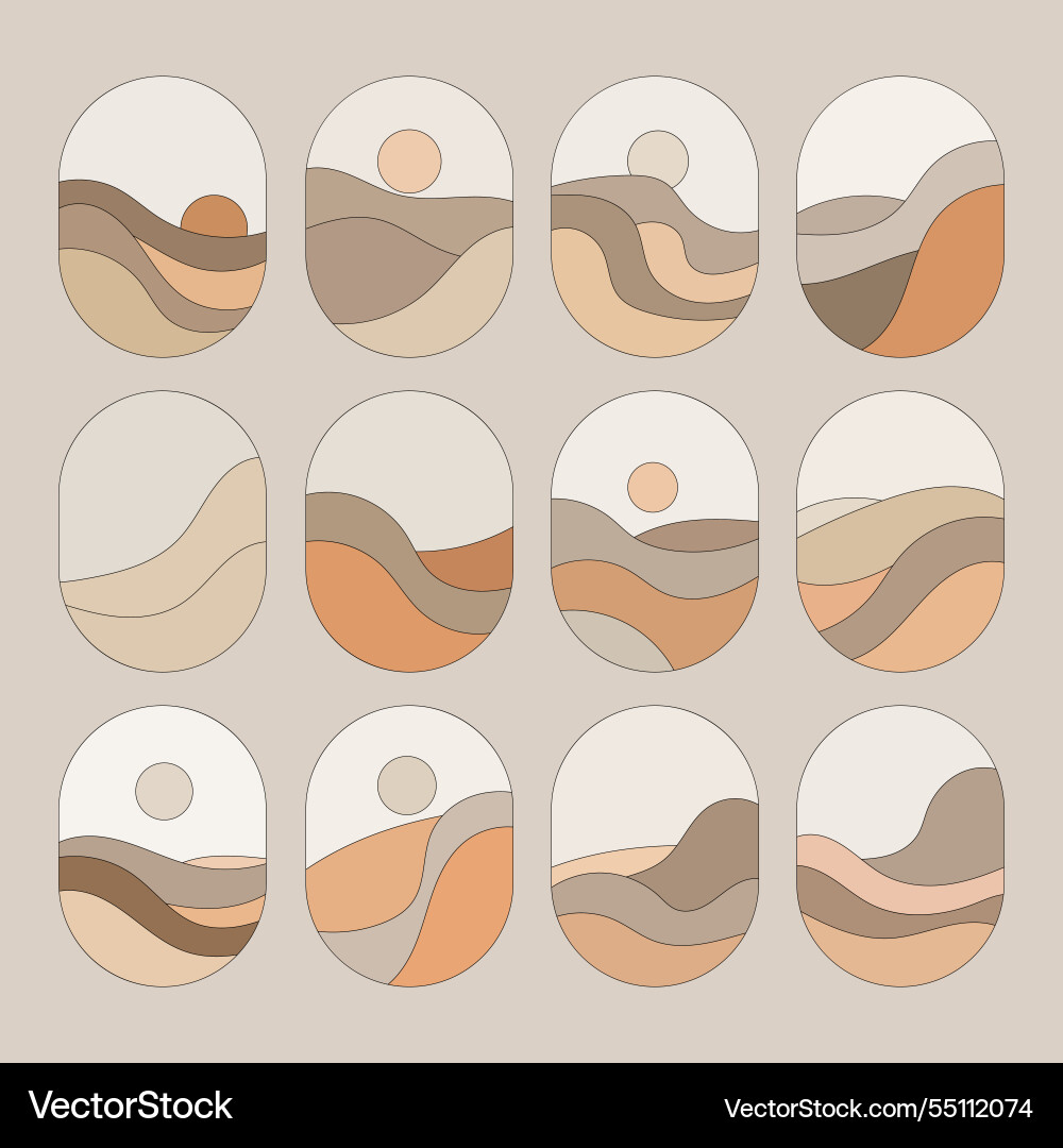 An abstract composition consisting of smooth ovals Vector Image
