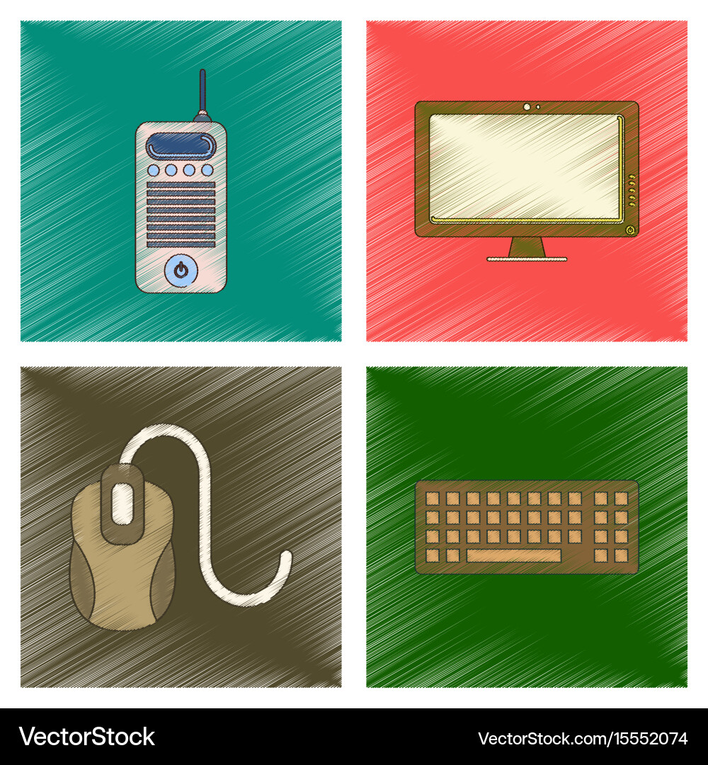 Assembly flat shading style icon office computer vector image